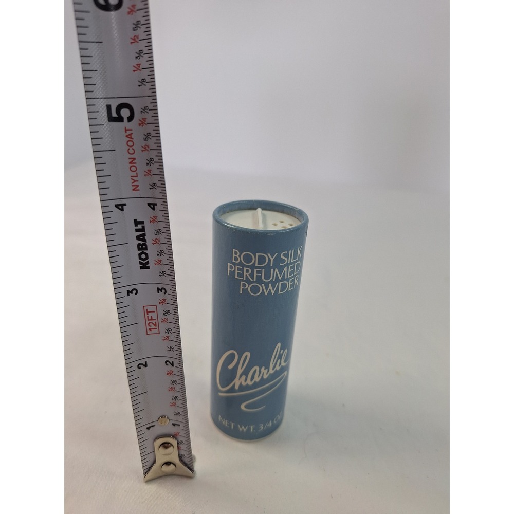 Vintage Revlon Charlie Body Silk Perfumed Powder 0.75 oz Blue Shaker Tube